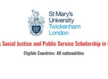 St Mary’s University Social Justice and Public Service Scholarship 2022