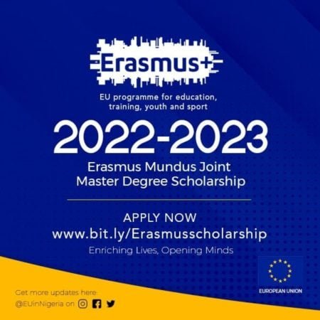 Erasmus Mundus Scholarship Programme 2022 for Foreign Nationals (Fully Funded)