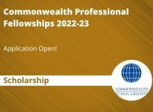 Commonwealth Professional Fellowships 2022-2023 for International Students (Fully-funded)
