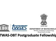 TWAS-DBT Postgraduate Fellowship Programme 2023-2024 for Developing Countries