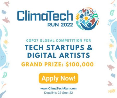 ClimaTech Run Global Competition 2022 for Tech Startups and Digital Artists
