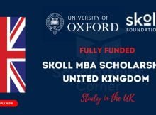 The Skoll MBA Scholarship 2022/2023 at University of Oxford