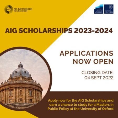 University of Oxford AIG Scholarships 2023-2024 for Nigerians