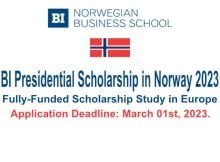 Norwegian Business School 2023 BI Presidential Scholarships in Norway