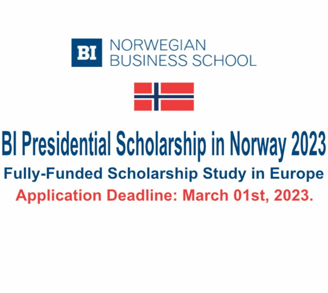 Norwegian Business School 2023 BI Presidential Scholarships in Norway