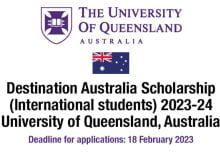 Destination Australia Scholarship 2023 at the University of Queensland