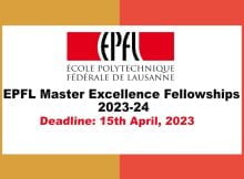 EPFL Master Excellence Fellowships 2023