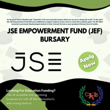 JSE Empowerment Fund Bursary 2023 for South African Students
