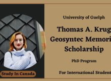 Thomas A. Krug Geosyntec Memorial Scholarship 2023 at University of Guelph