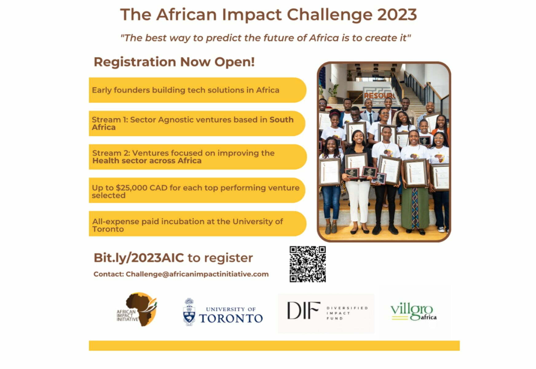 African Impact Challenge 2023 for early-stage African entrepreneurs