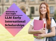 LLM Early Application Scholarships 2023 at University of East Anglia in UK