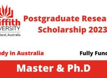 International Postgraduate Research Scholarship 2023 at Griffith University