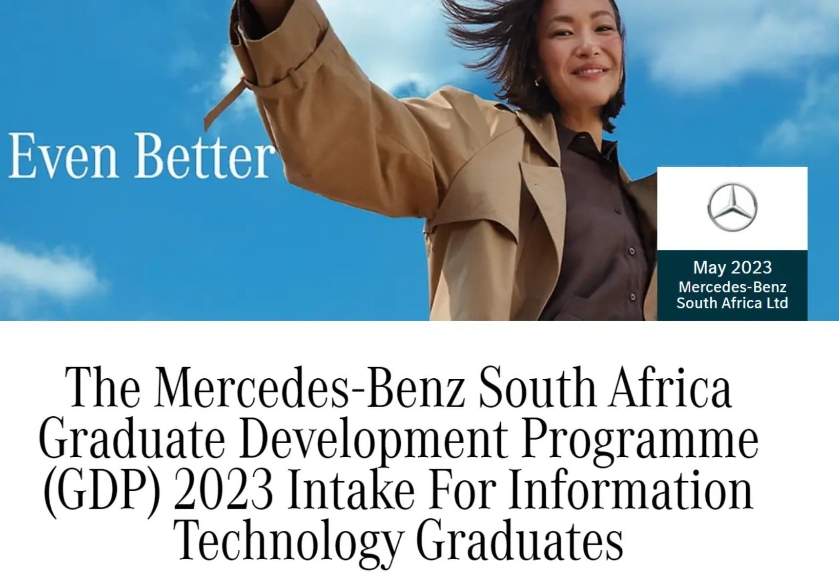 MercedesBenz Graduate Development Programme 2023 in South Africa