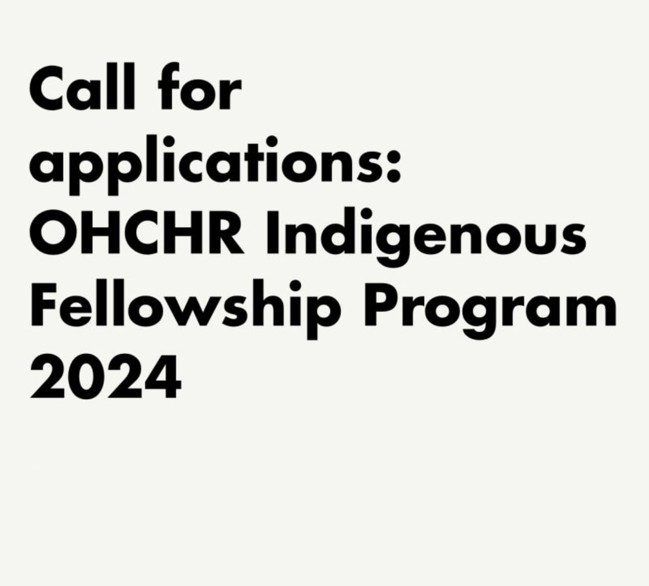 OHCHR Indigenous Fellowship Programme 2024