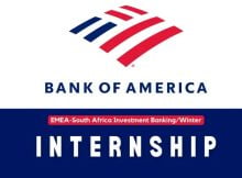 Bank of America Investment Banking Internship 2024 in South Africa