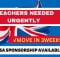 Government Funded Recruitment 2023 for Non-UK Teachers