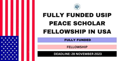 USIP Peace Scholar Fellowship Program 2024 for Studies in United States