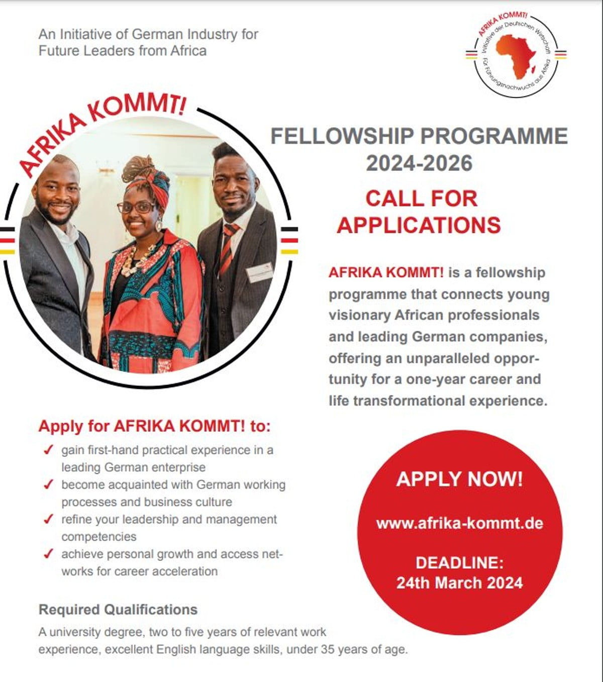 AFRIKA KOMMT Fellowship Program 2024 for Young Professionals