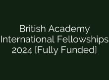 British Academy International Fellowships 2024