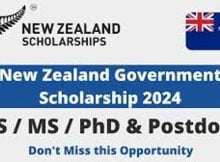 New Zealand Government Manaaki Scholarships 2024