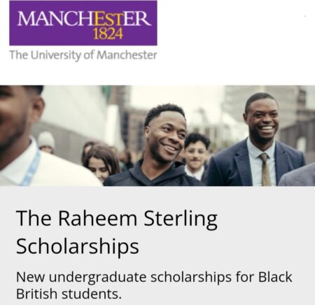 Raheem Sterling Scholarship 2024 at University of Manchester