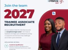 Aluko & Oyebode Graduate Trainee Associate Recruitment 2027