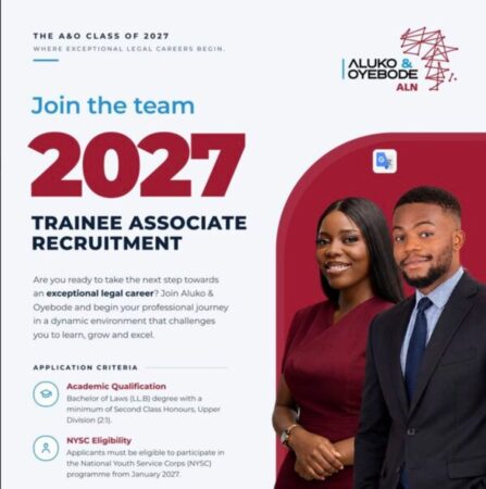 Aluko & Oyebode Graduate Trainee Associate Recruitment 2027